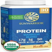 Sunwarrior Warrior Protein Powder 1.65 lbs Organic Vegan w/ BCAAs Vanilla Flavor