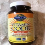 Garden of Life Vitamin Code RAW D3 2,000 IU, 120 Capsules- Sealed - EXP 11/2025