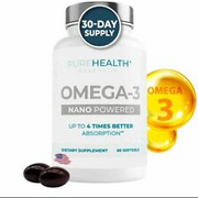 Nano Omega 3 Wild Fish Oil Supplements with EPA & DHA by PureHealth Research