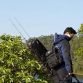 Fishing Sling Shoulder Backpack Cross Body Sling Bag without Tackle Box Black