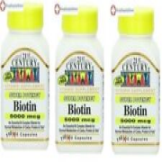 21st Century Super Potency Biotin 5000mcg Capsules 110 ea X 3 Packs