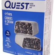 3 set- 1) Pack of 4bars- 1.83oz(52g) each. NET WT 7.34oz(208g) Quest Hero Protein Bar - Crispy Cookies & Cream Flavor